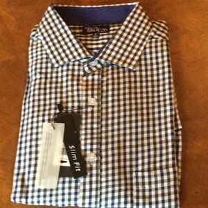 NWT Men’s Long Sleeve Blue and Green Plaid Shirt